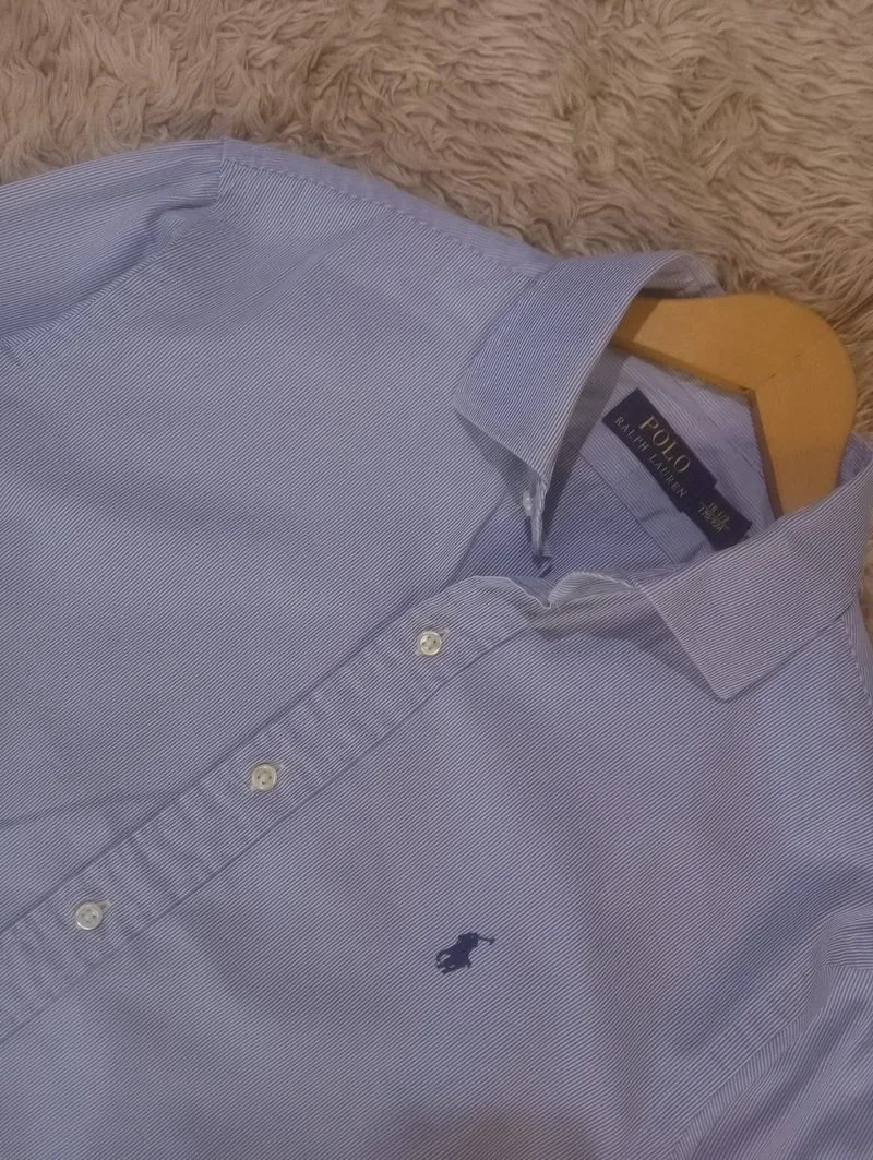 Ralph Lauren blue white striped shirt photo 1