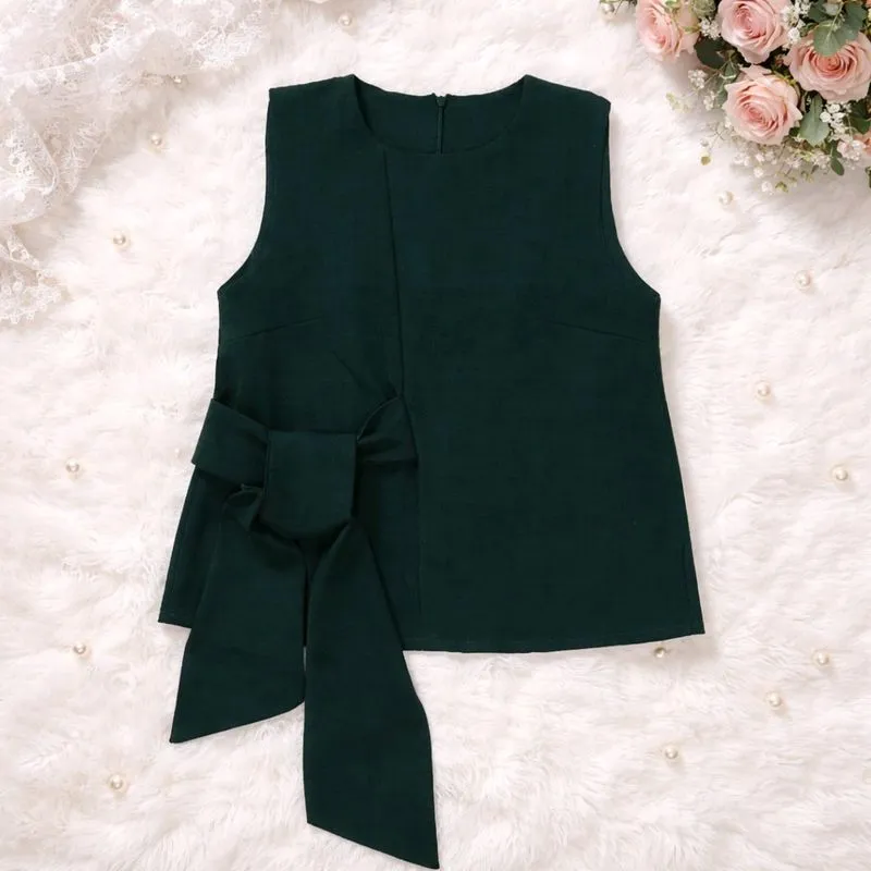KICHI GREEN TOP WITH RIBBON ONE SIZE / NEW NO TAG photo 1