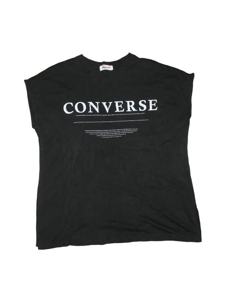 CONVERSE French Sleeve Black Tee T-Shirt photo 1