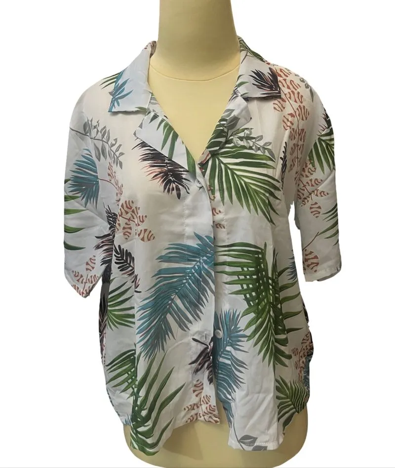 Kemeja Unisex Summer Fashion Forest Palm Tree Shirt photo 1