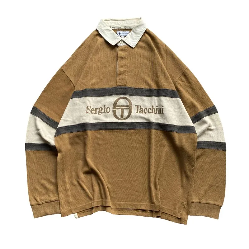 Sergio Tacchini Streetwear Vintage Polo shirt Pria tan photo 1