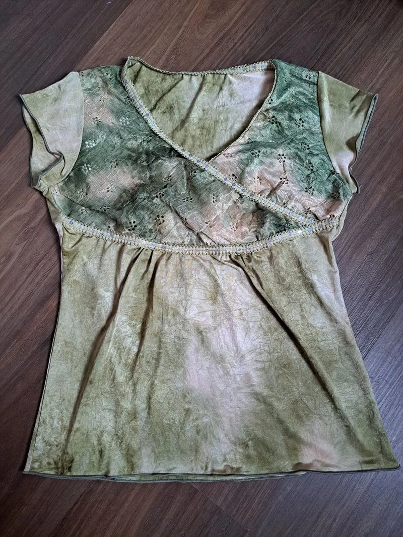 Green glitter blouse top photo 1