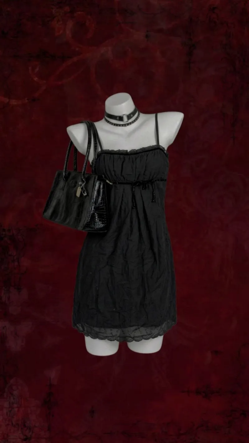⋆𐙚°Gothic Coquette Black Mini Dress°𐙚⋆ photo 1