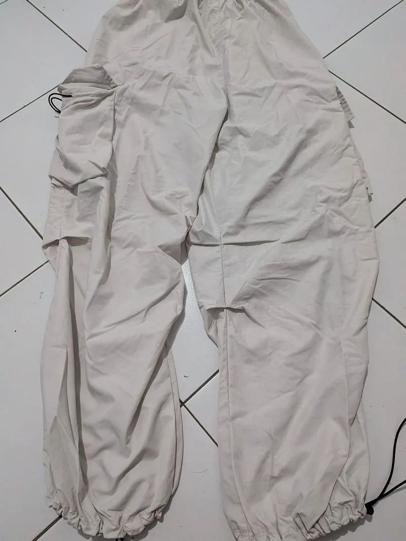 White Cargo Pants / Parachute Pants - Off White photo 1