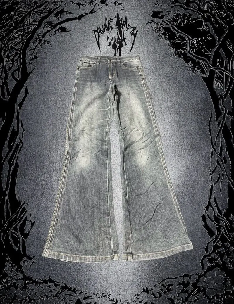 ✮ Vintage flare Jeans Grey Embroidered ✮ photo 1