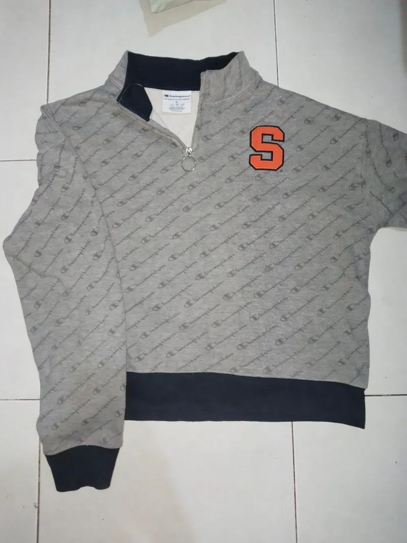 champion Syracuse all over print crop sweatshirt/crewneck photo 1