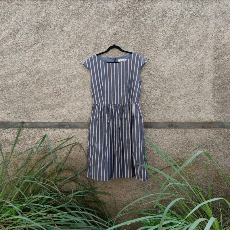 Indie Casual Going out dress Wanita white blue photo 1
