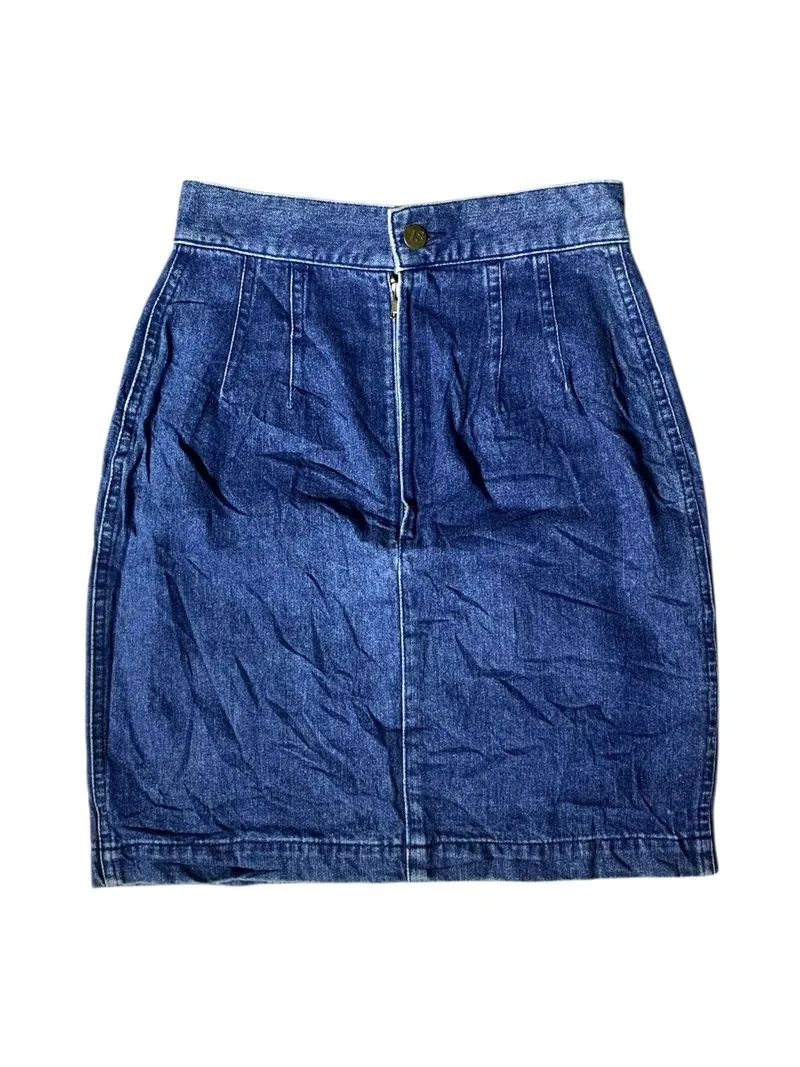 Vintage 90s issey sport by issey miyake pleated denim skirt photo 1