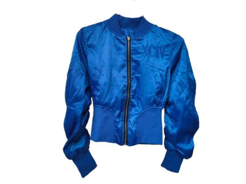 Akira bomber crop jacket electric blue photo 1