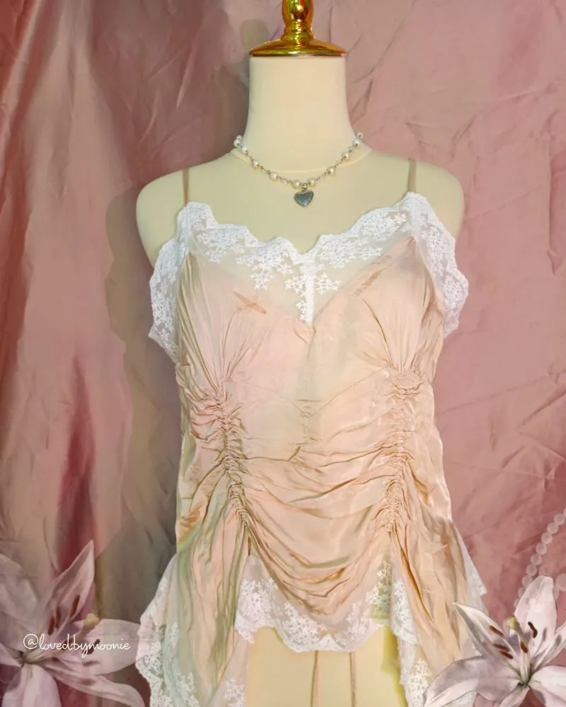 Cream beige white laced camisole photo 1