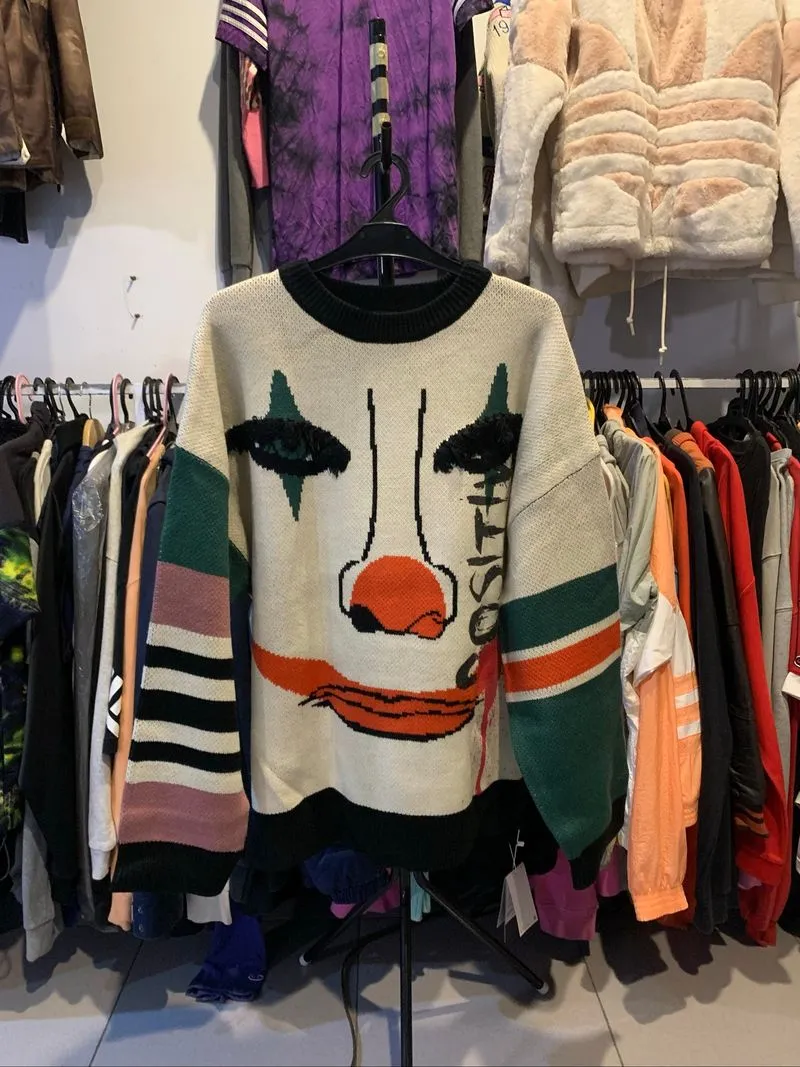 New!sweater rajut art clown//knitwear rare photo 1