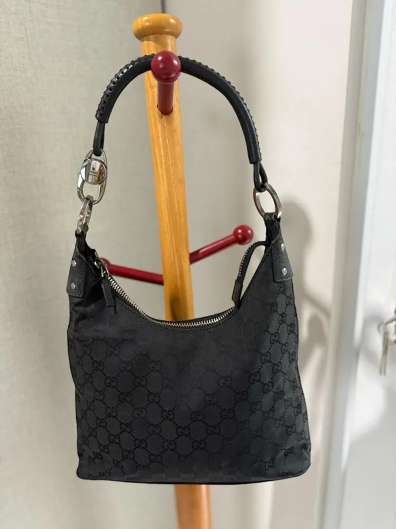 GUCCI Black GG Canvas Small Shoulder photo 1