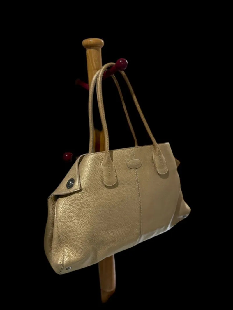 TOD’S Beige Pebbled Leather Tote Bag Classi photo 1