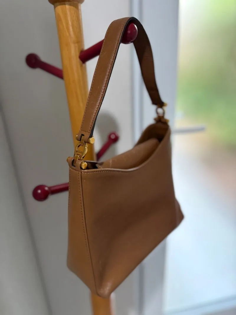 AIGNER Brown Leather Shoulder Bag Minimal Classic photo 1