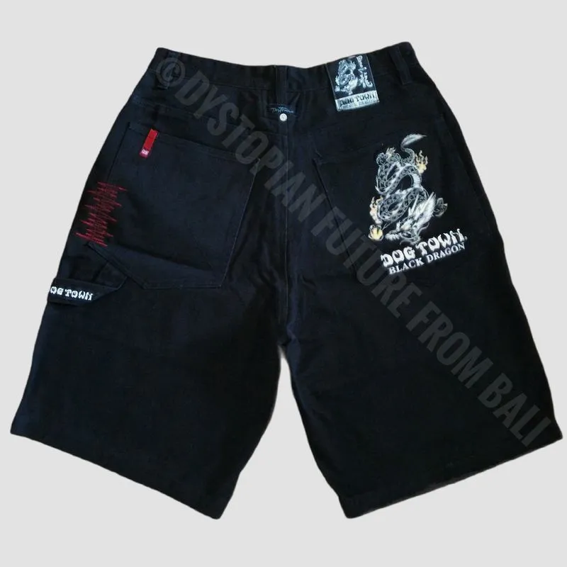 Vintage Dogtown Black Dragon Denim Jeans Short Pants Jorts photo 1