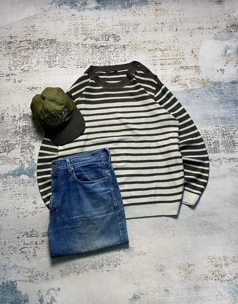 MIND BRIDGE STRIPE KNIT SWEATER photo 1