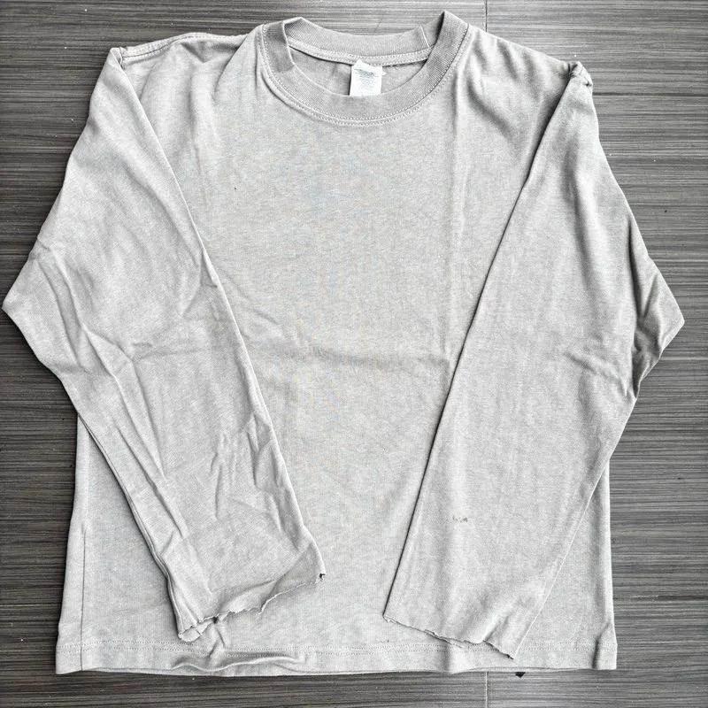 Real Heavy Long sleeve cropped heavy weight shirt blank grey photo 1