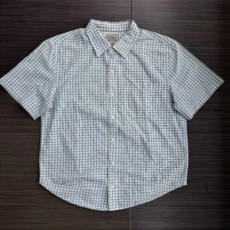 LL. bean LL bean short sleeve plaid flannel shirt photo 1