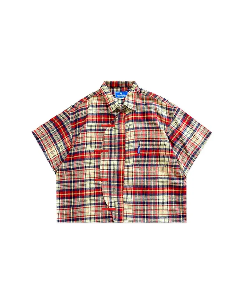Boxy Cheongsam Shirt - Volkswagen Square pattern Reworked by photo 1