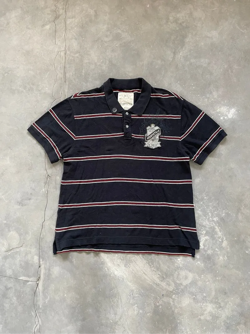 Y2k Grunge Emo Goth Aeropostale SigilsmPolo Shirt MCMLXXXVII photo 1