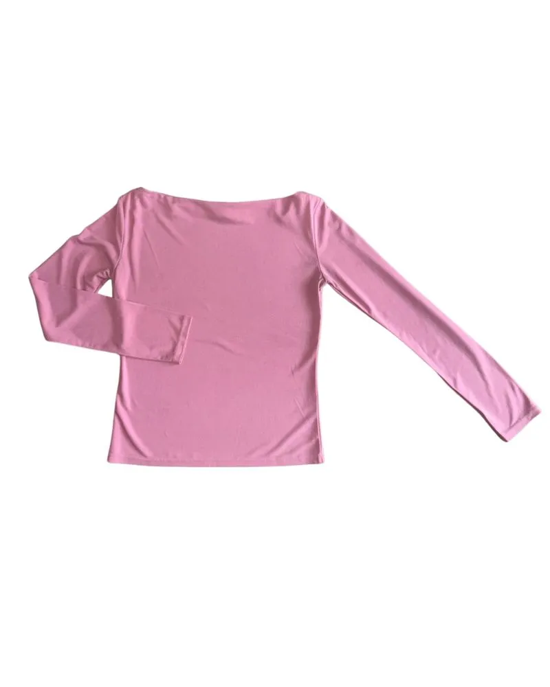 pink longsleeves boatneck photo 1