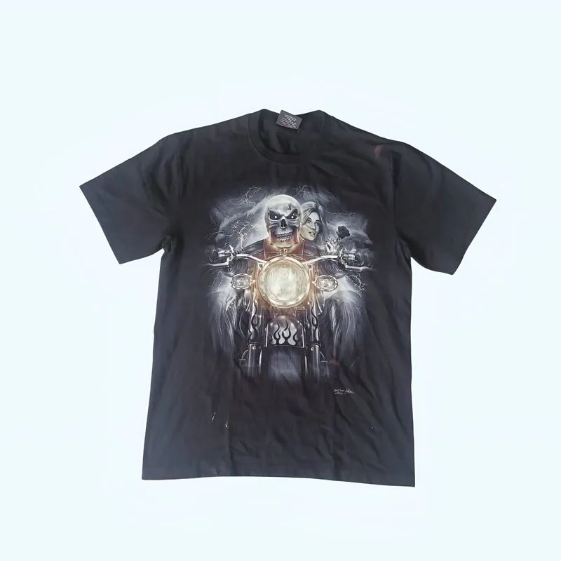 T shirt Rock Chang Vintage Skeleton Biker photo 1