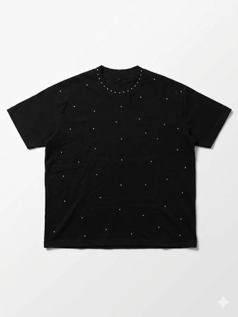 The Abyss - Rhinestone boxy tee 24s Cyber Y2K by FYAT photo 1