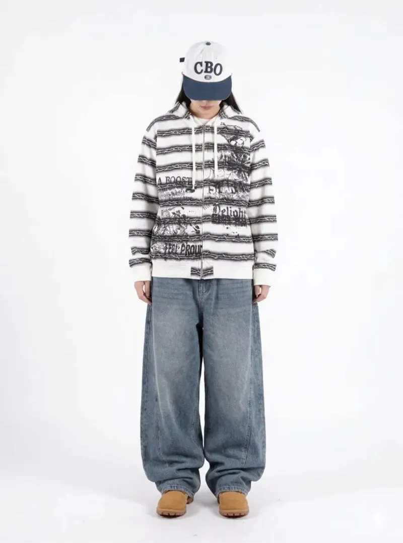 zip Hoodie Vintage wire print photo 1