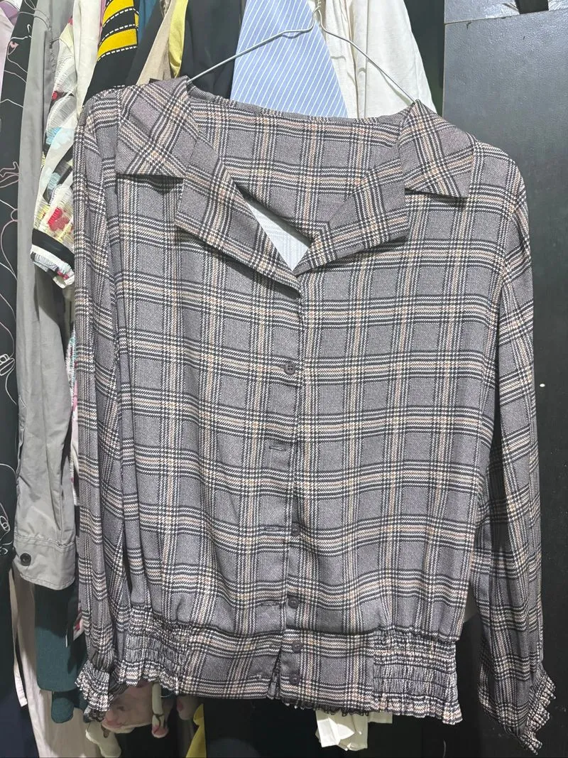 Casual Blouse Wanita tan gray photo 1