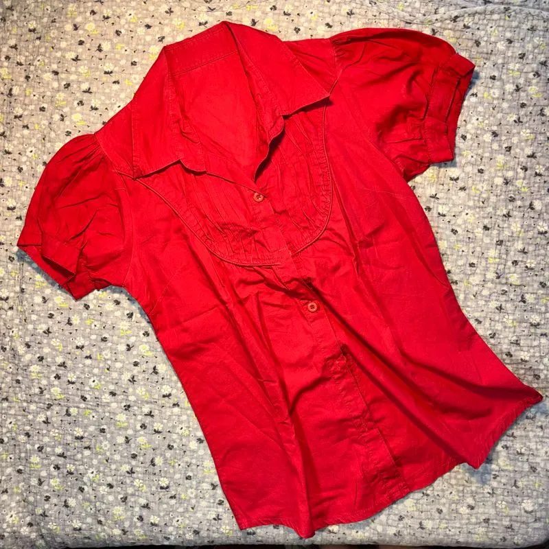cute red blouse photo 1