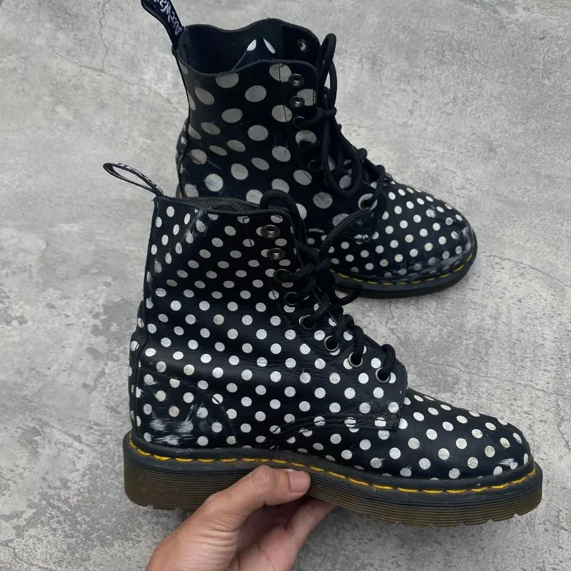 Dr.martens docmart 1460 pascal chay polkadot punks metal emo photo 1