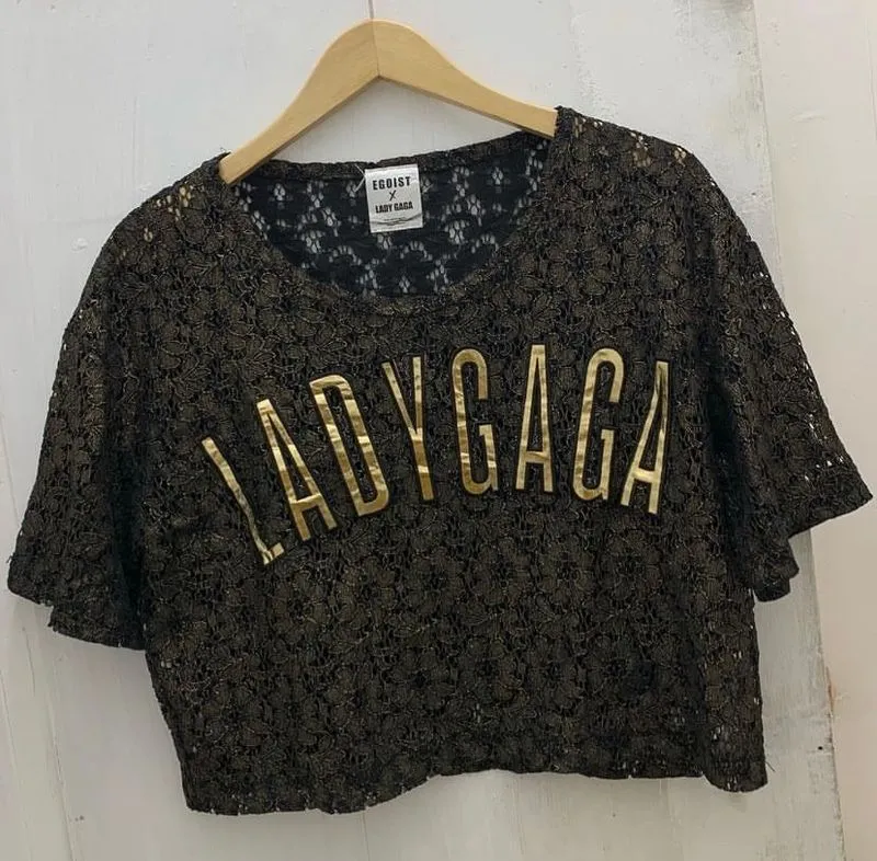 Egoist Luxury Goth T-shirt Wanita gold black photo 1
