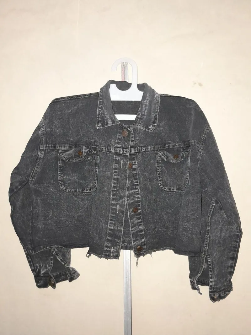 jaket denim crop photo 1