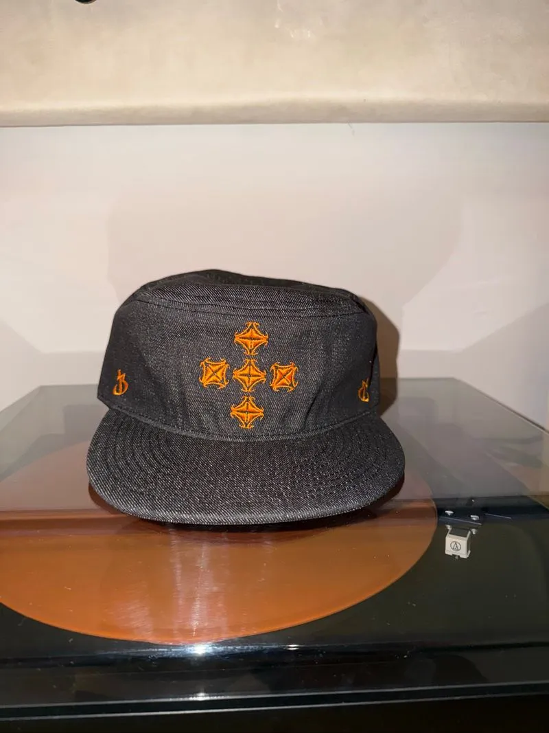 Chrome Hearts–Inspired 5 Panel Cap | Embroidered Cross Flat  photo 1