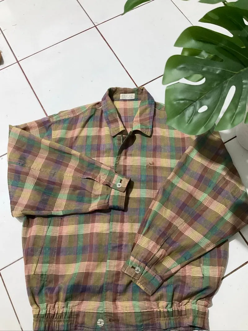 FEVERS Vintage Plaid Jacket Unisex | Harrington Style  photo 1