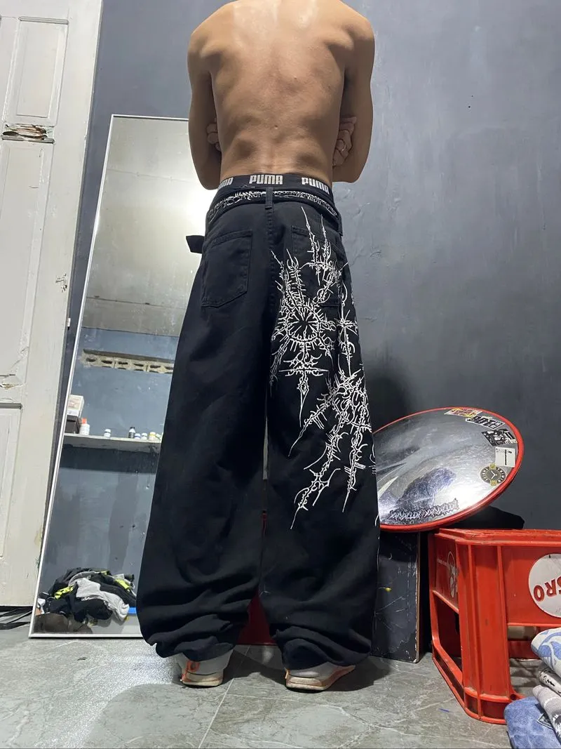 Costum handpainting baggy jeans cibergilism photo 1