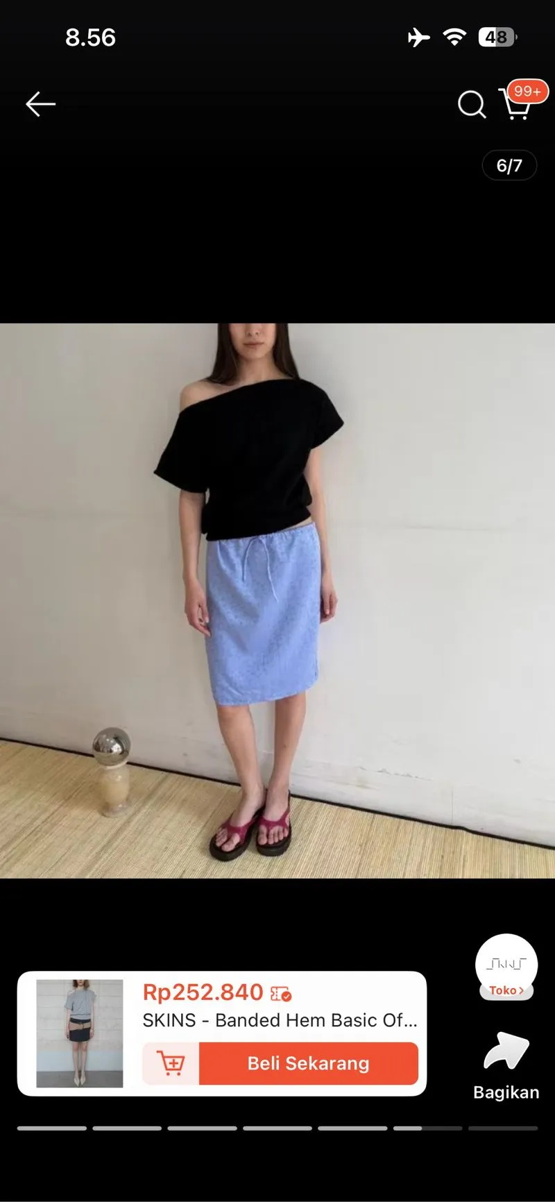 Skins off shoulder top black top one shoulder top photo 1