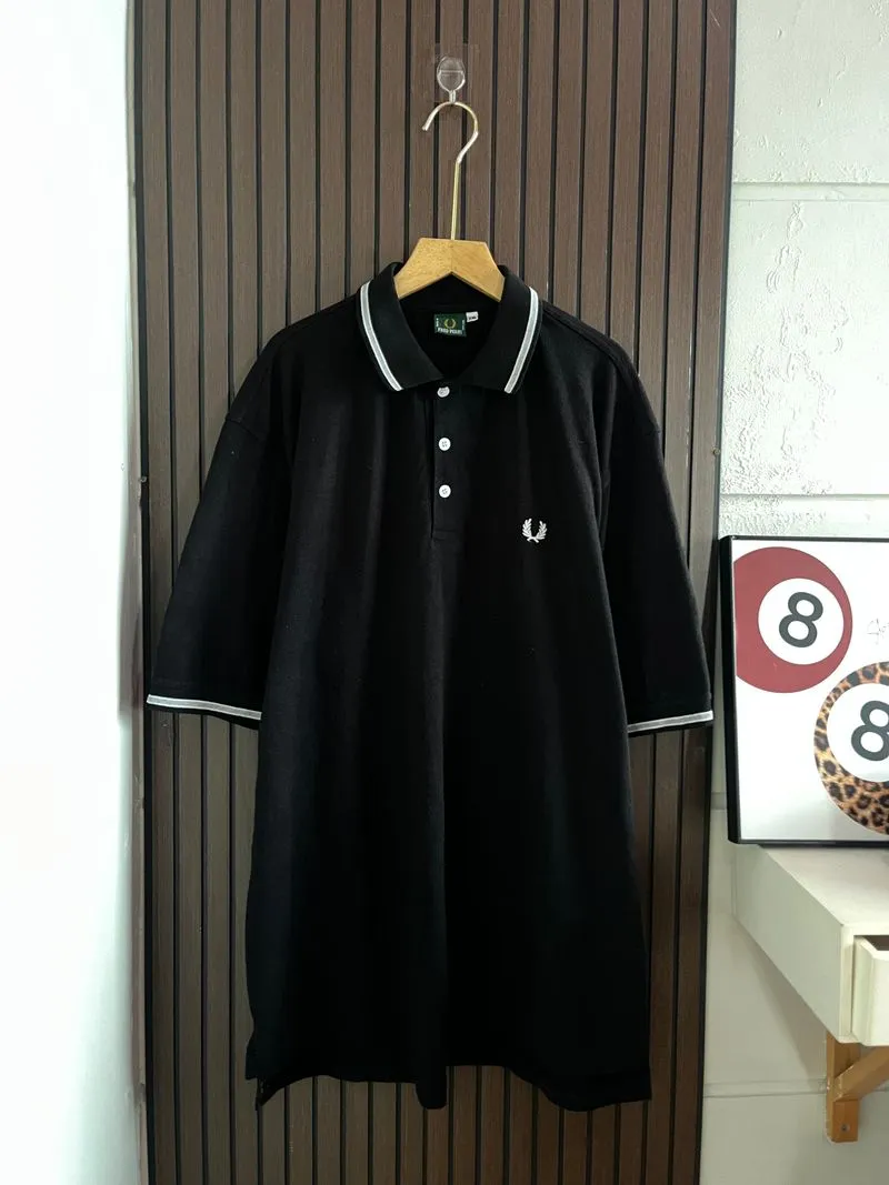 Fred Perry Black White List Polo Shirt photo 1