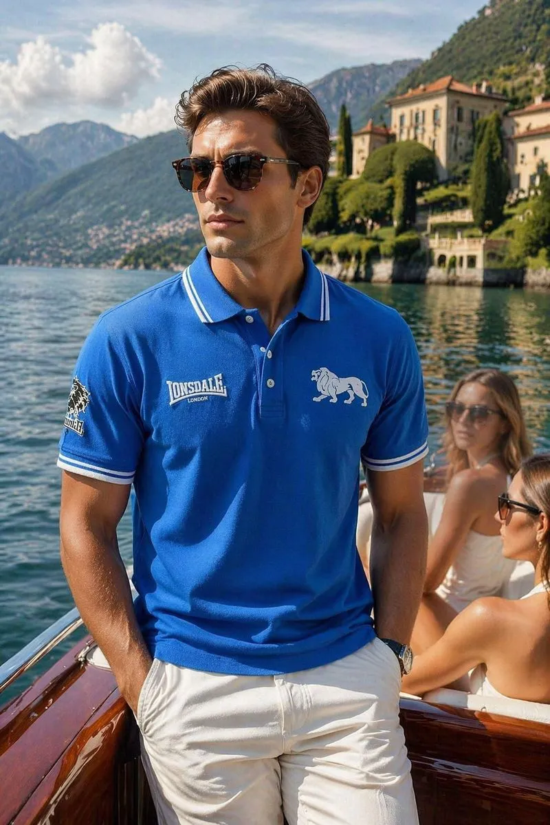 Lonsdale London Blue List White Polo Shirt photo 1