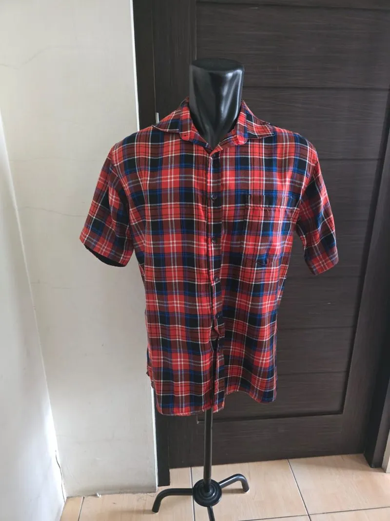 kemeja pria pendek kotak luigi batani pl photo 1