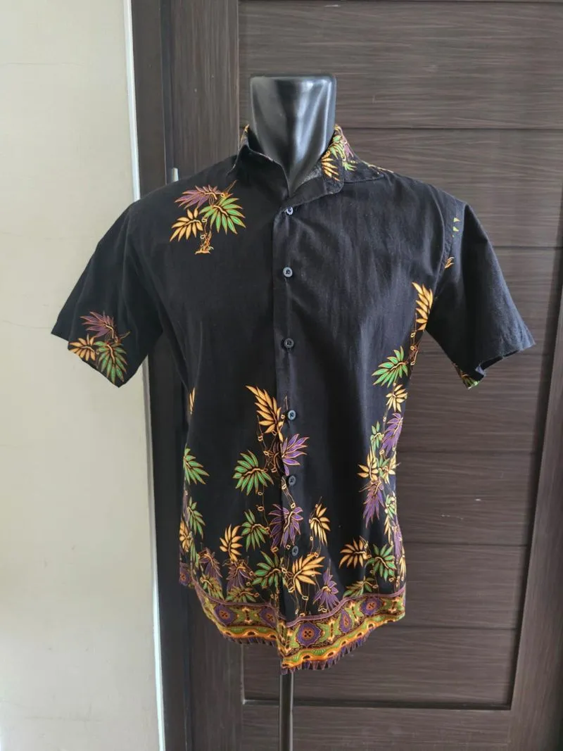 kemeja pria pendek batik luigi slimfit pl photo 1