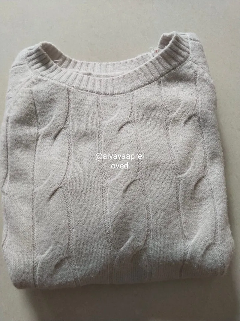 cable knit white photo 1