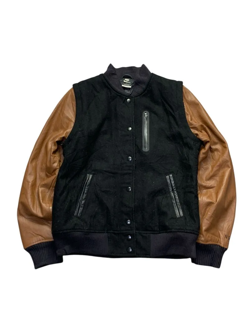Nike NSW Destroyer Leather Wool Varsity Bomber Jacket photo 1