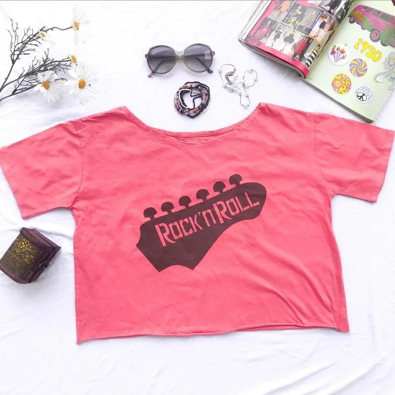 Casual Crop top Wanita pink photo 1