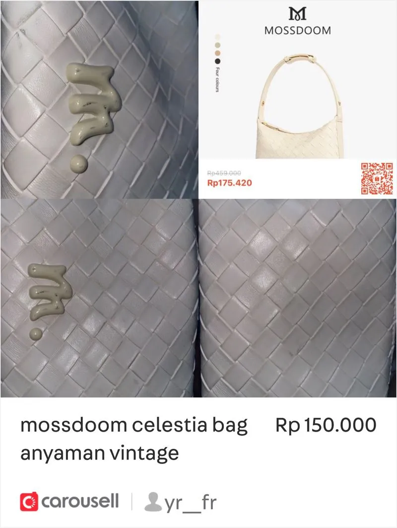 mossdoom celestia bag anyaman vintage white photo 1