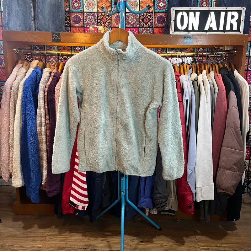 Uniqlo Fluffy Yarn Fleece Full-Zip Sherpa Jacket Light Blue photo 1