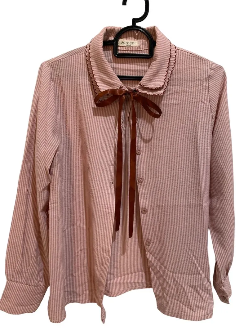 Coquette Shirt Wanita burgundy pink photo 1