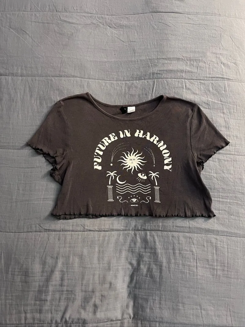 Graphic Lettuce-Edge Crop Tee photo 1