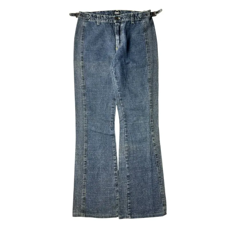2000s DoIce Gabbana Embroidery Flared Taped Jeans photo 1