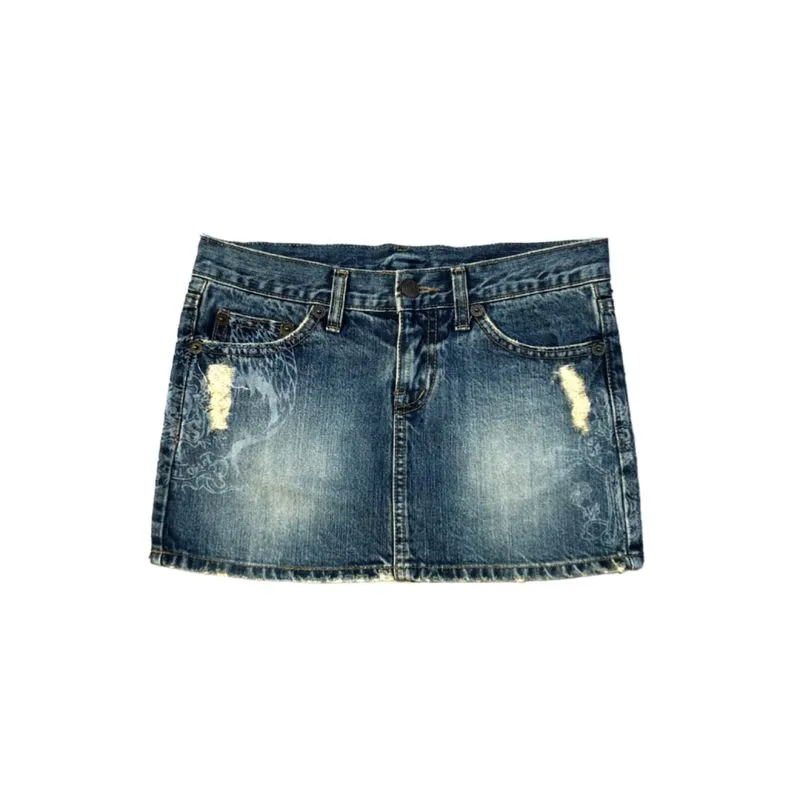 y2k Distressed Jeans Skirt  photo 1